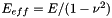 $ E_{eff} = E/(1-\nu^2) $