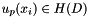$ u_p(x_i) \in H(D)$