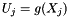 \[ U_j = g(X_j) \]