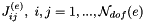 $ J_{ij}^{(e)}, \ i,j=1,...,{\cal N}_{dof}(e) $