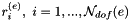 $ r_{i}^{(e)}, \ i=1,..., {\cal N}_{dof}(e) $