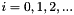 $i=0,1,2,...$