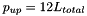 $ p_{up} = 12 L_{total }$