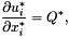 \[ \frac{\partial u_i^*}{\partial x_i^*} = Q^*, \]