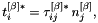 \[ t_i^{[\beta]*} = \tau_{ij}^{[\beta]*} \, n_j^{[\beta]}, \]