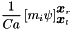 \[ \frac{1}{Ca} \left[m_{i}\psi\right]_{\mbox{\boldmath$x$}_l}^{\mbox{\boldmath$x$}_{r}} \]