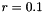 $ r=0.1 $