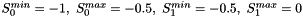 $ S_0^{min}=-1, \ S_0^{max}=-0.5, \ S_1^{min}=-0.5, \ S_1^{max}=0 $