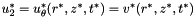 $ u_2^* = u_\theta^*(r^*,z^*,t^*) = v^*(r^*,z^*,t^*) $